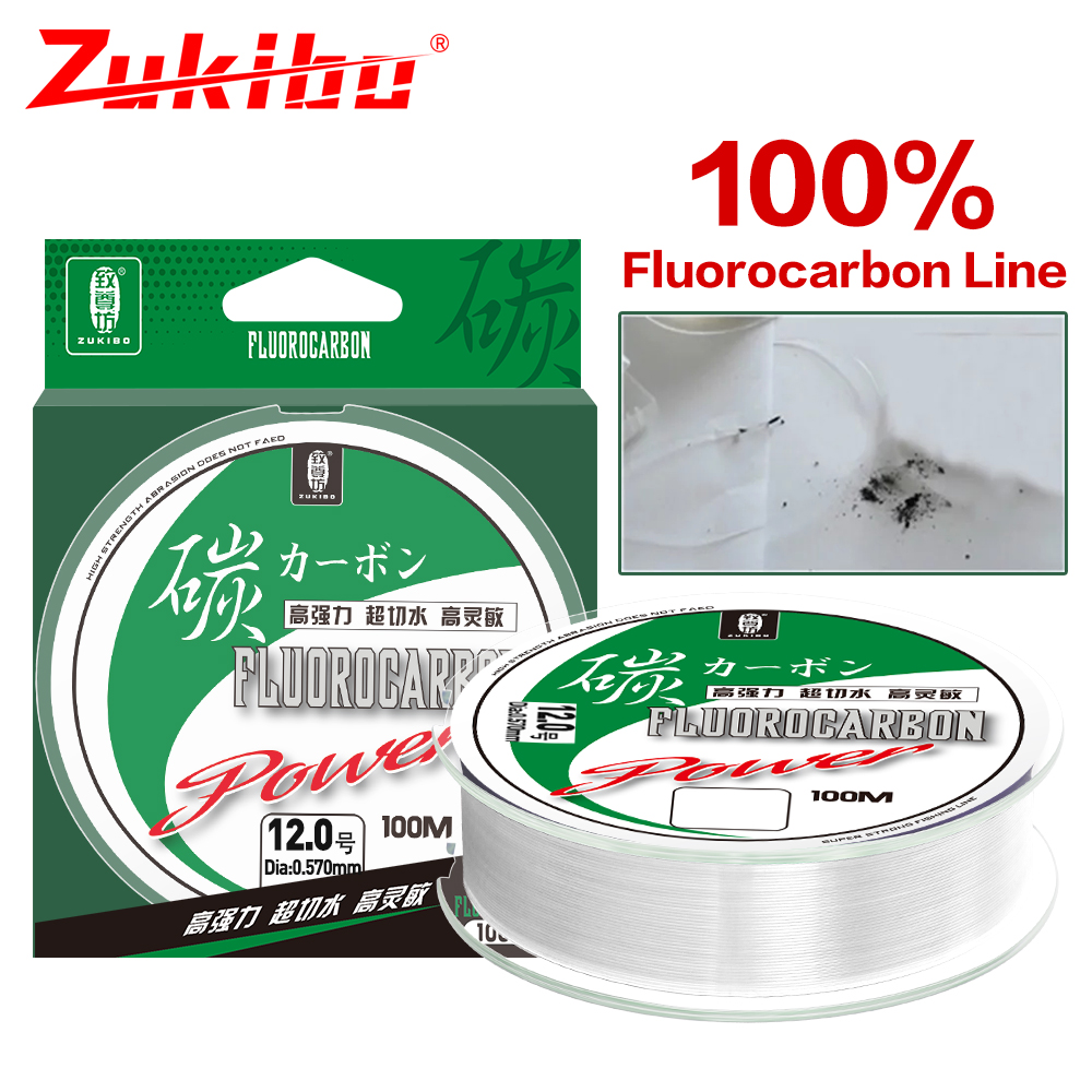 Copolymer Line - ZUKIBO 50m 100m 100% Fluorocarbon Fishing