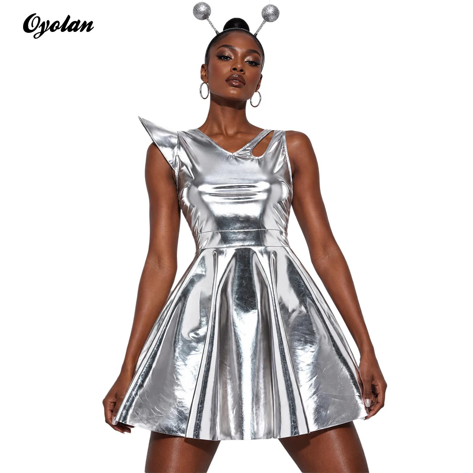 Fly Line - Women Alien A-line Dress with Hair